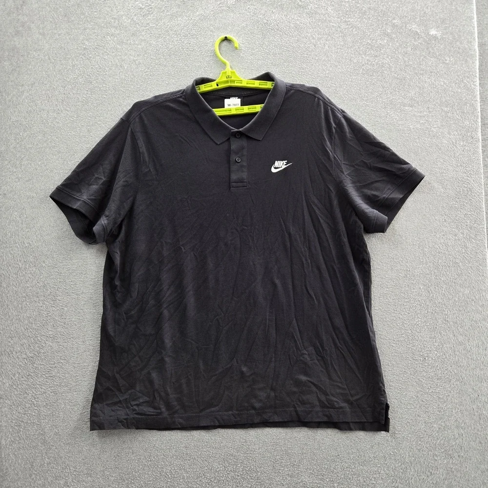 Nike Men Polo XXL Black Short Sleeve Embroidered Logo Golf